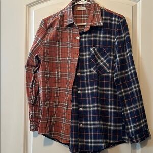 Women’s Plaid Shirt - Red and Blue